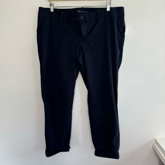NWT Gap Maternity Best Girlfriend Navy Blue Khaki Pants Inset Panel Size 16 - Picture 2 of 10